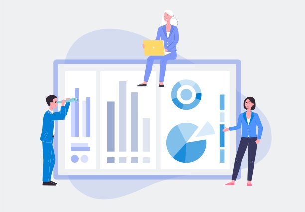 矢量孤立图解的数据分析。图片下载