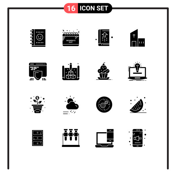 用户界面包16个基本固字形图片下载