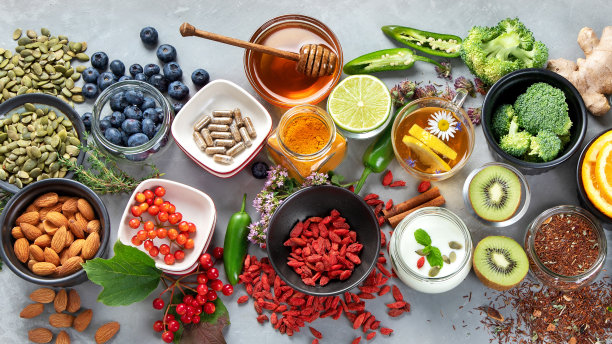 刺激免疫和保护病毒的健康产品。图片下载