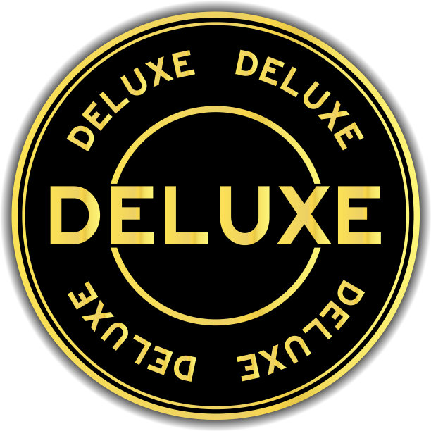 黑色和金色豪华字圆形印章图片下载