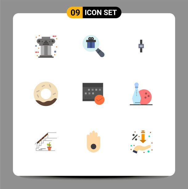 9 .平面色彩概念的网站，移动和应用程序图片下载