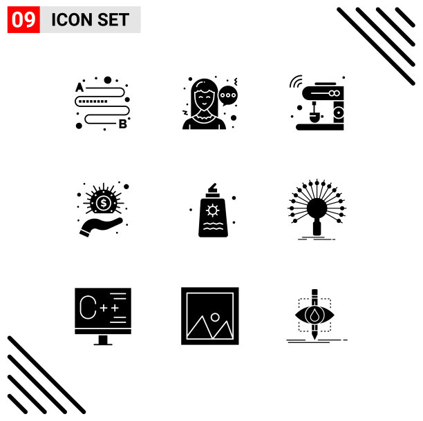 现代集9个立体字形和符号等图片下载