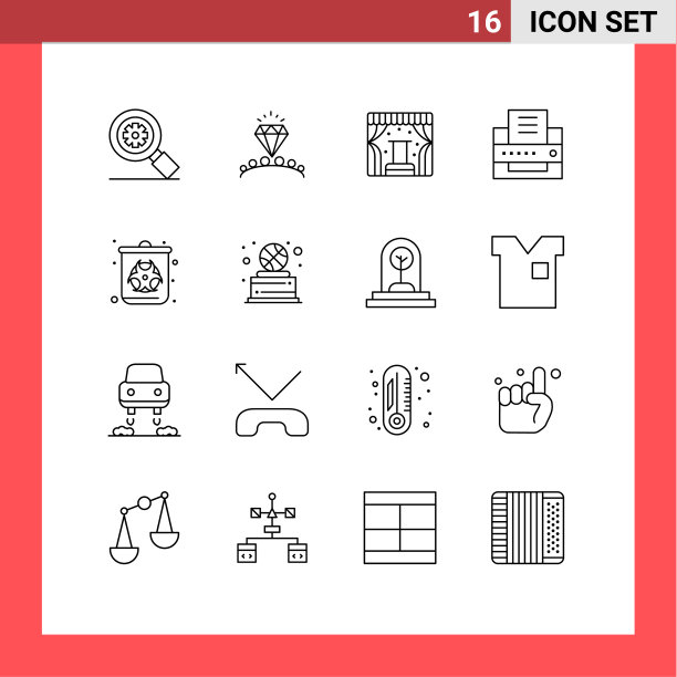 设置16个现代的UI图标符号图片下载