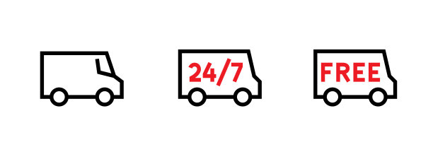 集货车，日夜，免费送货卡车图标。可编辑的行向量。图片下载