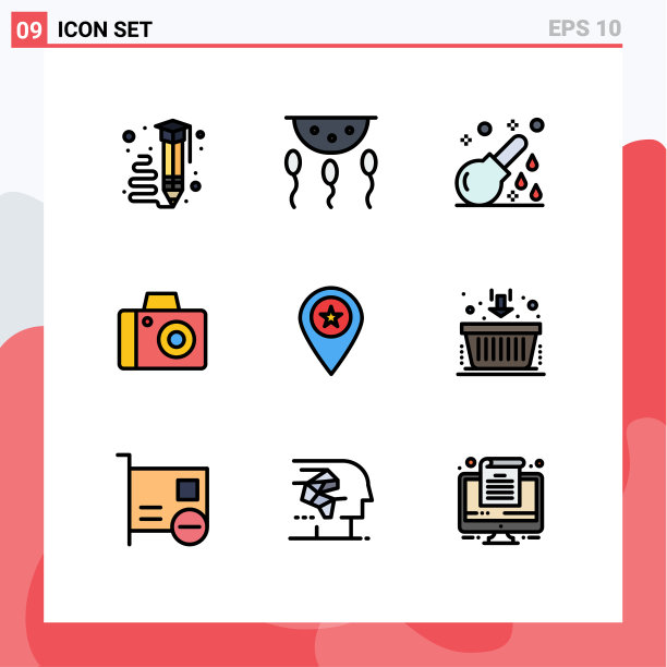 填充线平色包9个通用符号图片下载