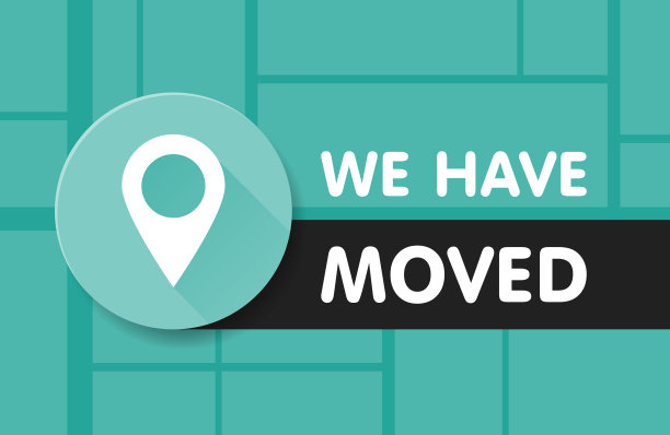 我们已搬迁横幅，办公室变更地址，新房子或地点公告。地图背景。矢量图图片下载
