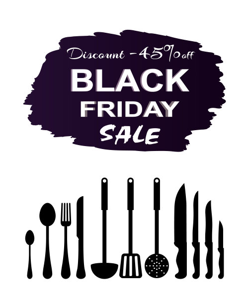 黑色星期五促销明信片矢量插图图片下载