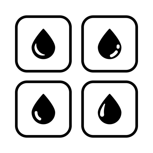 水滴图标设置矢量插图图片下载