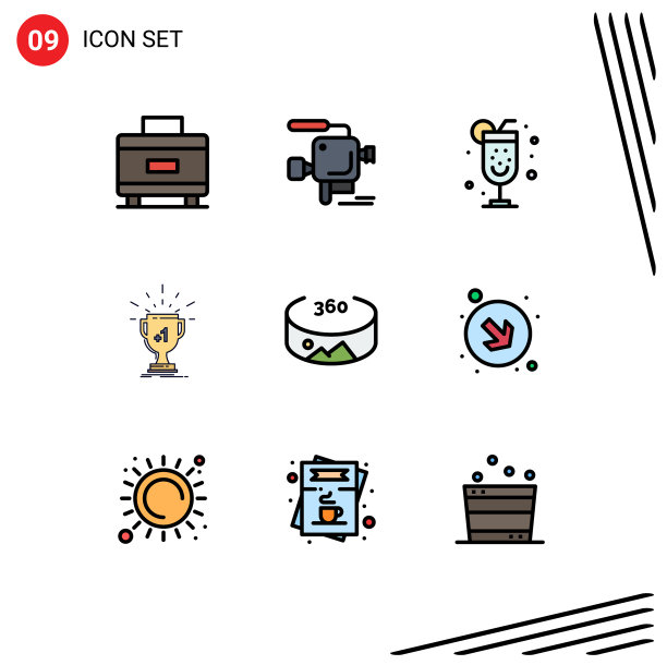 填充线平色包9个通用符号图片下载