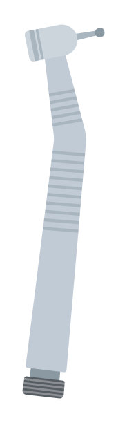 牙科涡轮尖端矢量图标平坦图片下载