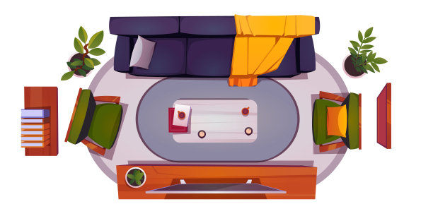 客厅内景，沙发和电视图片下载