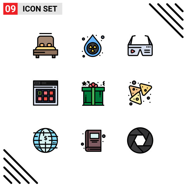 包9创意填充线平面颜色盒图片下载