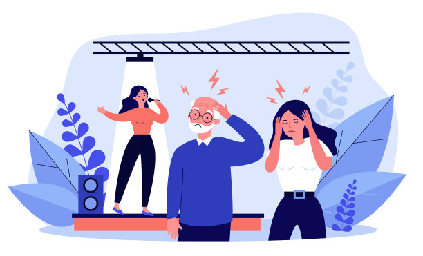 人们听到糟糕的歌手，头痛图片下载