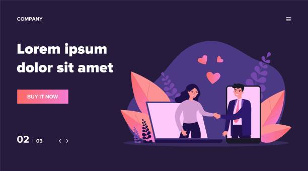 情侣在约会网站上见面图片下载