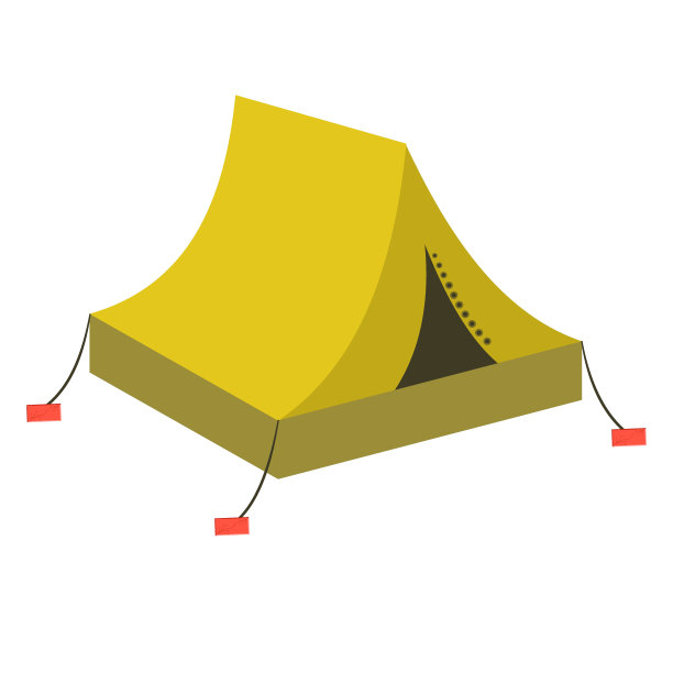 用于露营和户外娱乐的帐篷，在白色背景上隔离。矢量插图在一个平坦的卡通风格。徒步旅行示范用的一套露营帐篷。图片下载