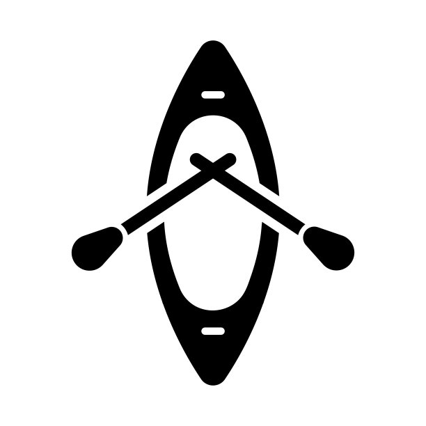 船，海滩皮艇的黑色图标是孤立的白色背景图片下载