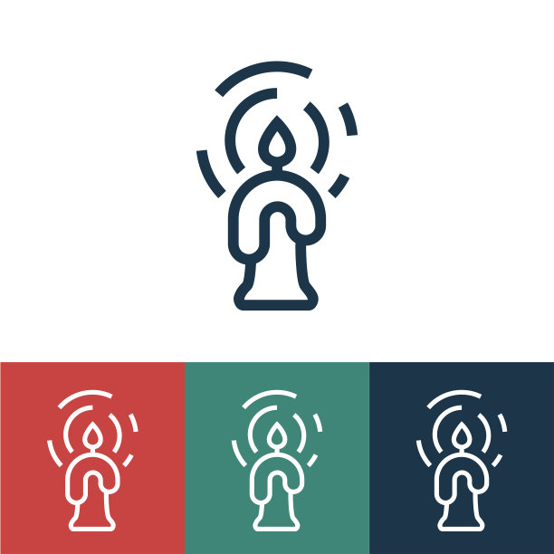 线性矢量图标与蜡烛图片下载