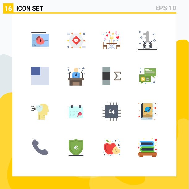 16个创意图标的现代标志和符号图片下载