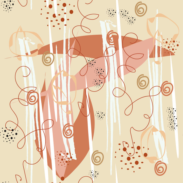 图形元素创建一个设计。现代和时尚的抽象条纹，笔触，几何形状，花卉装饰元素。无缝模式图片下载