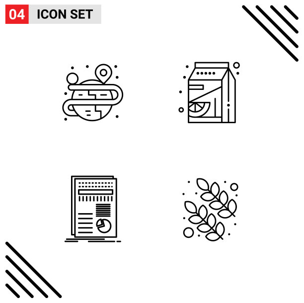 设置4个现代的UI图标符号图片下载