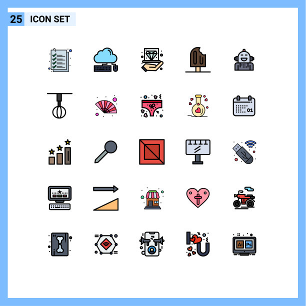 可编辑线包25简单填充线平图片下载