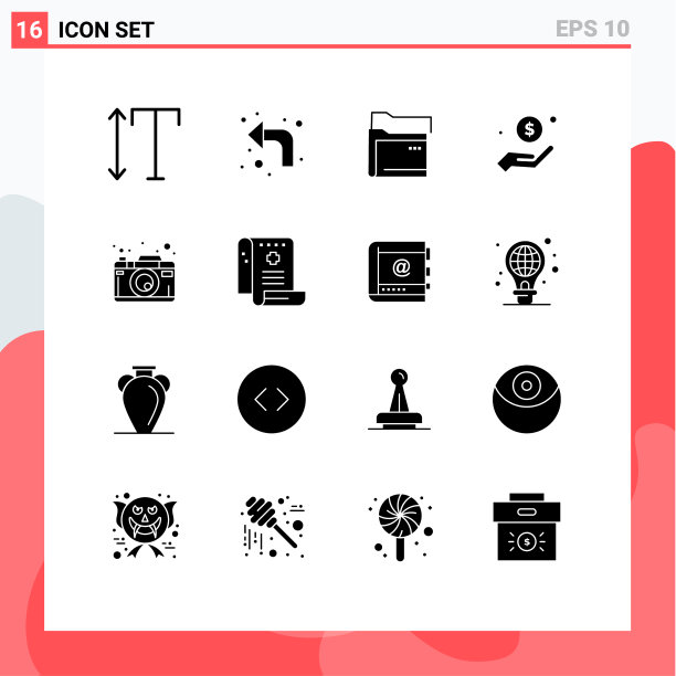 16个适用于网络和移动的通用实体符号图片下载