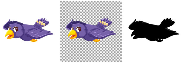 可爱的紫色小鸟卡通人物图片下载