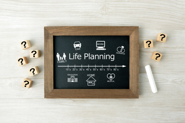 生活规划图像与带问号的木块图片下载