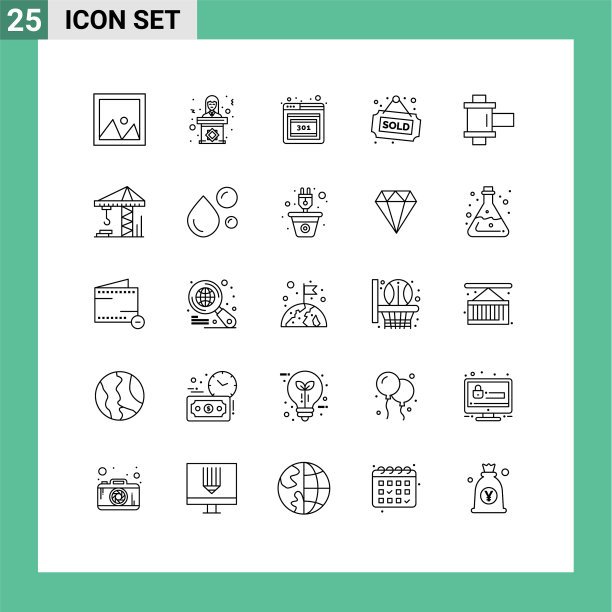 25线概念为网站移动和应用电影图片下载