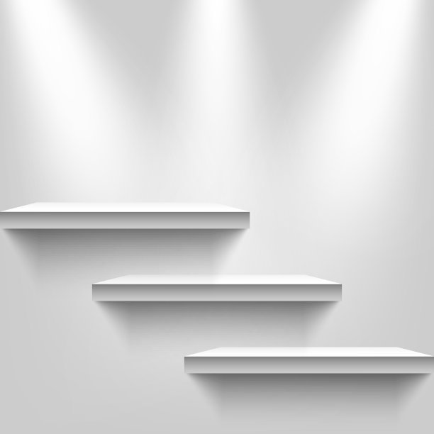 三个光源和架子在墙上的背景图片下载