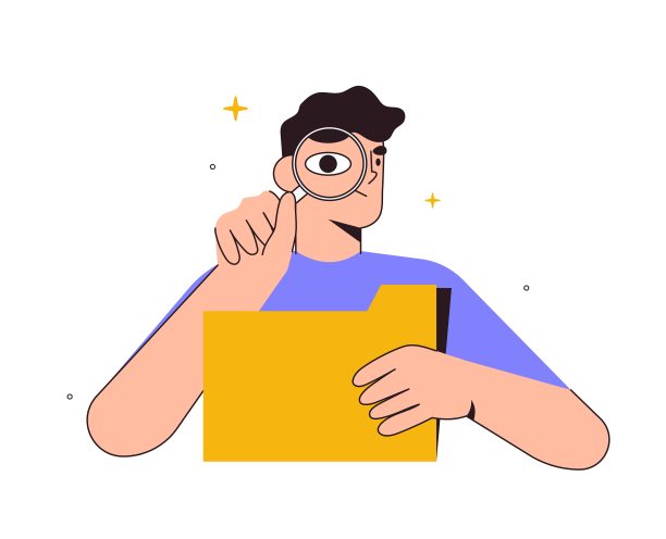 在目录文件夹中搜索文档或文件。比喻的商业或网页插图的横幅，网站，用户界面，用户体验设计。信息或数据的组织或优化、搜索的概念。图片下载