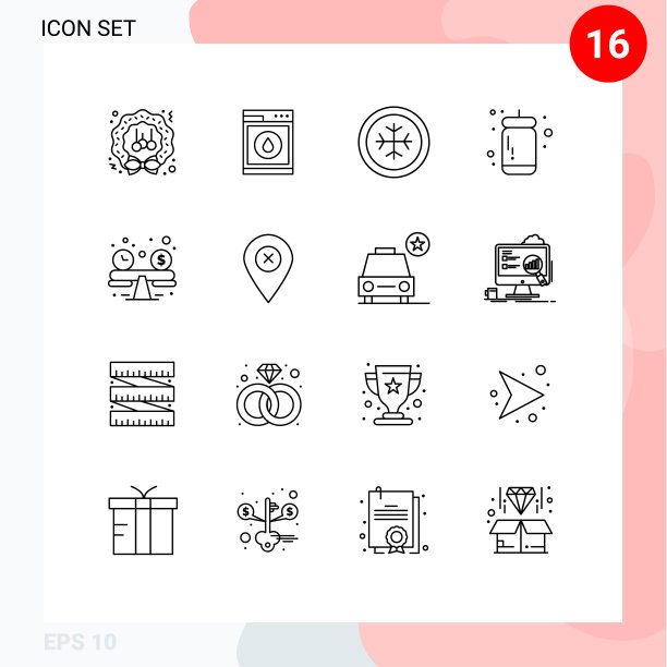 16个创意图标的现代标志和符号图片下载