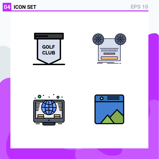 4 .填充线平面颜色的网站概念图片下载