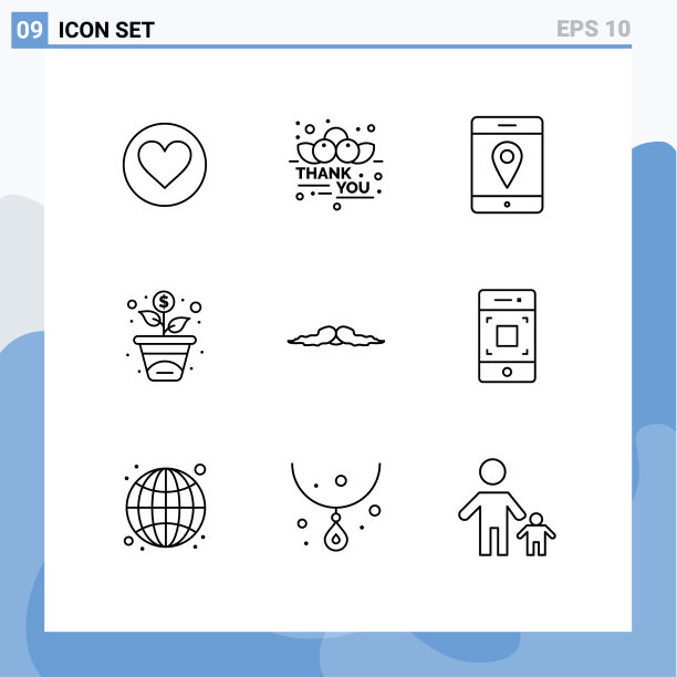 可编辑线包9简单轮廓男图片下载