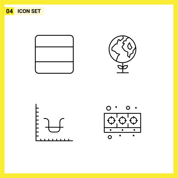 为网格设置4个现代的UI图标符号图片下载