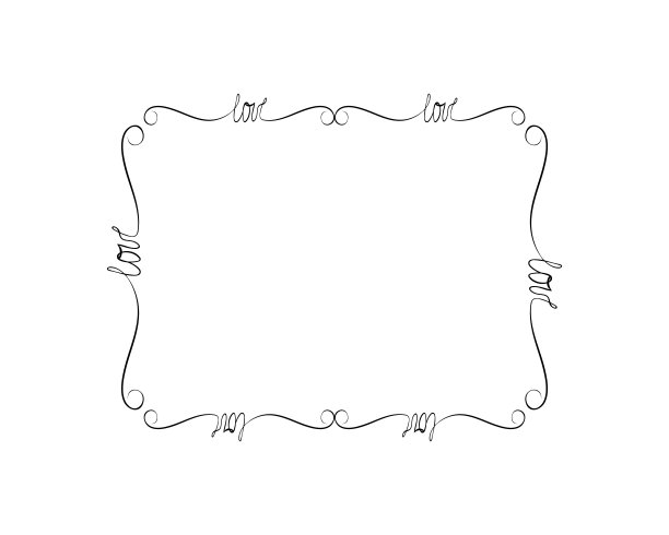 网页卡的装饰框架。爱装饰矩形框架与旋涡。向量图片下载