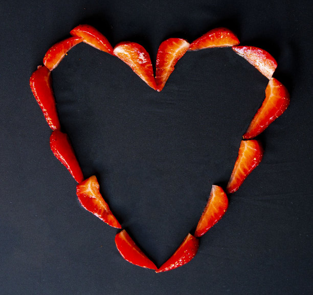 心形草莓片图片下载