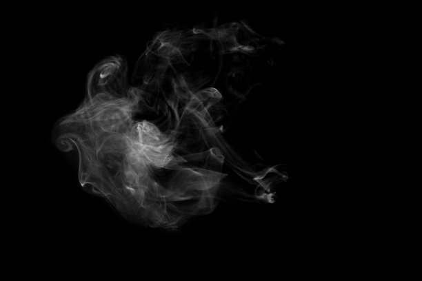 白色烟雾孤立在黑色背景上。烟雾库存图像图片下载