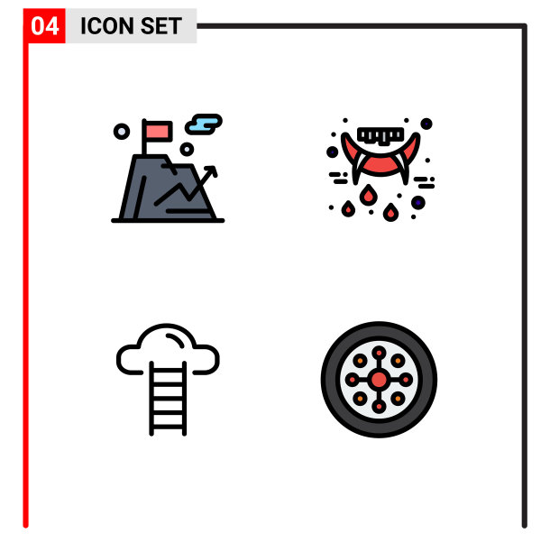 组4现代填充线平面颜色设置图片下载