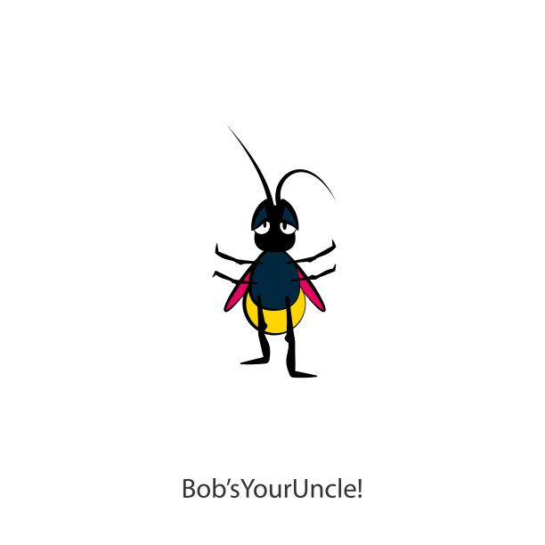 卡通人物的昆虫。滑稽可爱的小虫子或蟋蟀正站着，把爪子举到两侧。向量。概念。瞧!图片下载