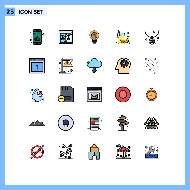 设置25个现代UI图标符号符号的饮料图片下载