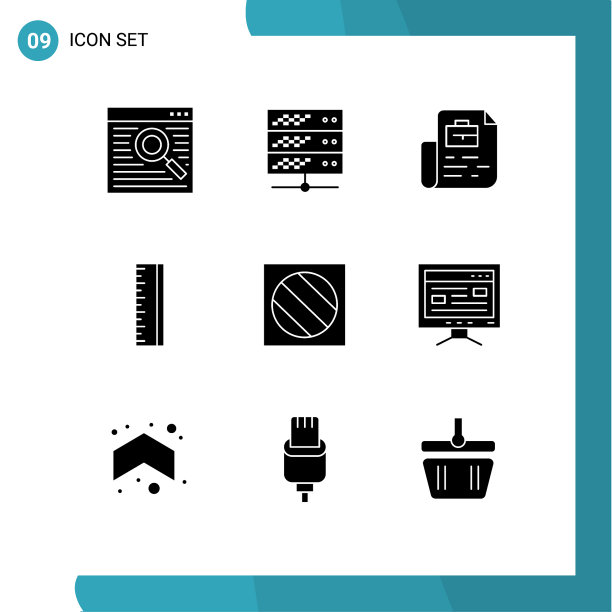 股票图标包9行符号和符号图片下载