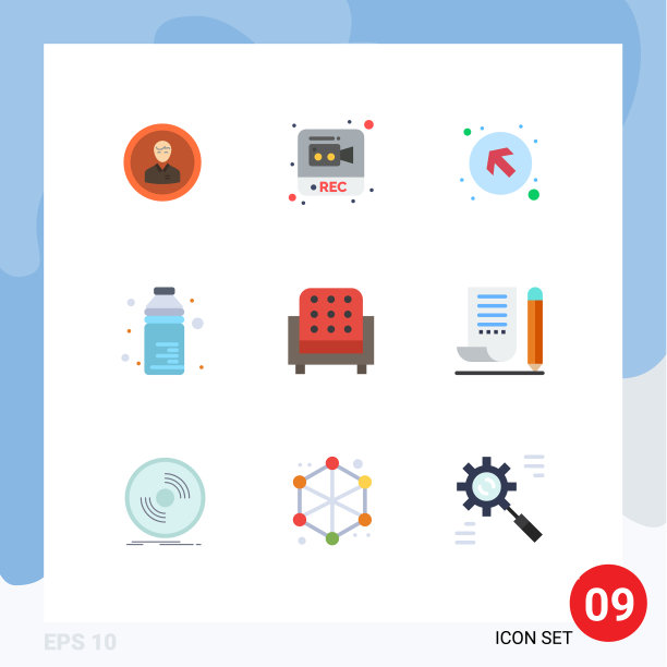 9 .平面色彩概念的网站，移动和应用程序图片下载