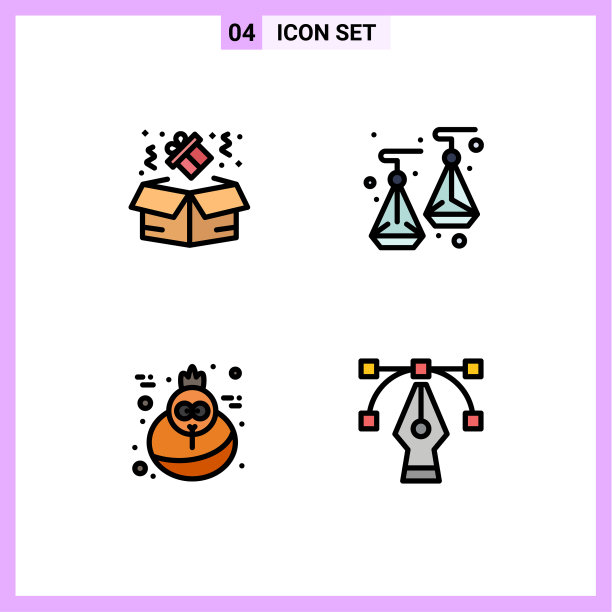 设置4个现代的UI图标符号图片下载