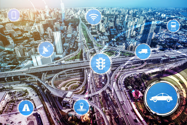 智能交通技术概念的未来汽车交通道路图片下载