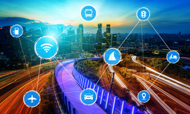 智能交通技术概念的未来汽车交通道路图片下载