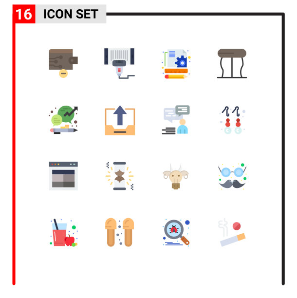 16个主题平色和可编辑的符号图片下载