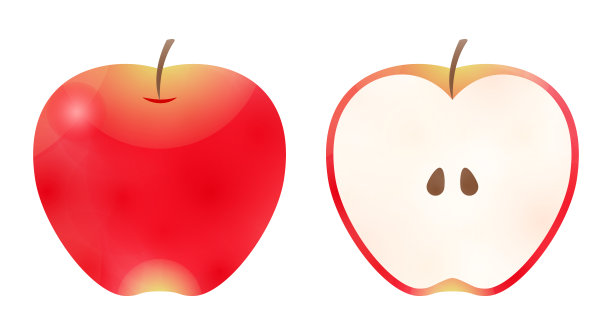 苹果水彩画图片下载