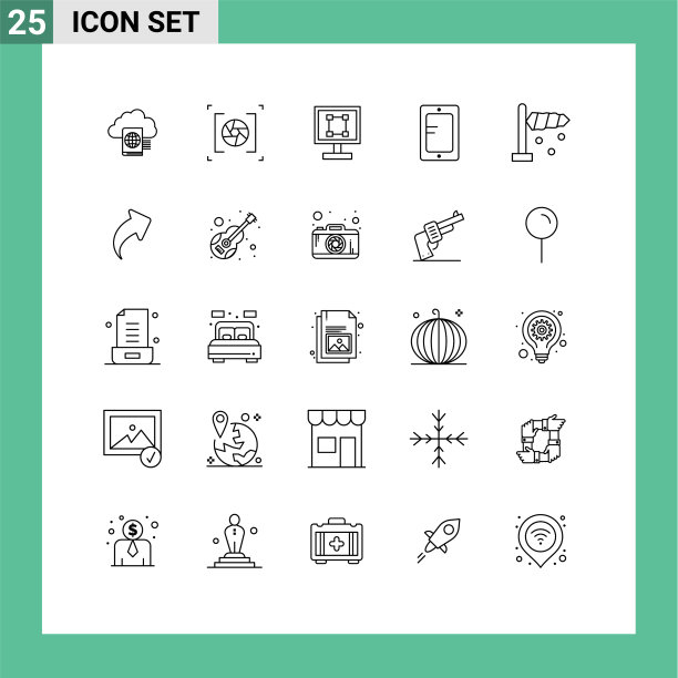 25个创意图标的现代符号和符号图片下载