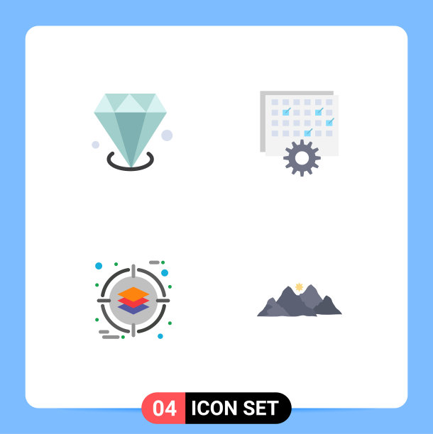 设置4个现代的UI图标符号图片下载